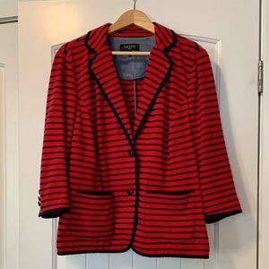 Talbots Knit Striped Blazer 1X